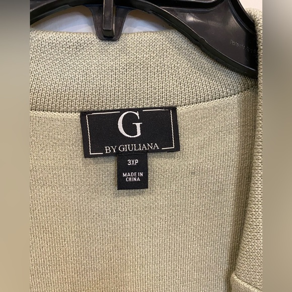 G By Giuliana Cardigan Open Front Olive Green 3XP NWOT - Picture 5 of 9